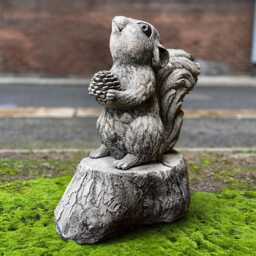 Outdoor Cement Squirrel Sculpture Concrete Garden Statue Handmade Animal Patio Decor Stone Ornament Squirrel Lover Gift - thumbnail 1