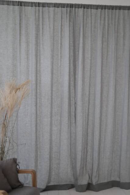 Light Green Sheer Linen Curtain Rod Pocket Day Drapes - image 1