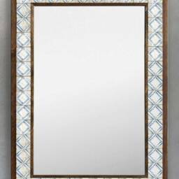 Housewarming Gift, Wedding Beautiful Handmade Wall, Ceramic Home Decor, Travertine Stone Tile, Bohemian Mirror, Decorative Mirror - thumbnail 2
