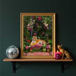 Tiger Jungle Art Print Maximalist Boho Home Decor - thumbnail 3