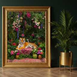 Tiger Jungle Art Print Maximalist Boho Home Decor