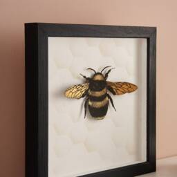Valentine's Gift For Him, Honey Bee Framed Wall Art, Personalized Papercut Frame Gift, Bombus Beekeeping, Romantic Gifts Men - thumbnail 3