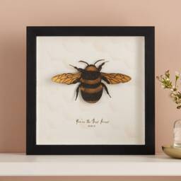 Valentine's Gift For Him, Honey Bee Framed Wall Art, Personalized Papercut Frame Gift, Bombus Beekeeping, Romantic Gifts Men - thumbnail 2