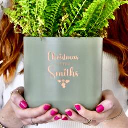 Christmas Flower Pot Family Gift - Personalised Potchristmas Ornament Seasonal
