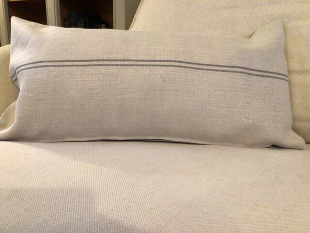 Cushion Covers in Peony & Sage Grainsack Faded Charcoal - image 1