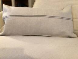 Cushion Covers in Peony & Sage Grainsack Faded Charcoal - thumbnail 1