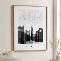 Columbus Oh City Map Print, Wall Art Poster For Home Or Office Decor - thumbnail 3