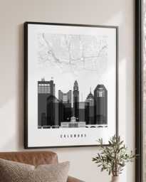 Columbus Oh City Map Print, Wall Art Poster For Home Or Office Decor - thumbnail 1