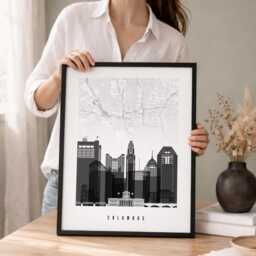 Columbus Oh City Map Print, Wall Art Poster For Home Or Office Decor - thumbnail 2