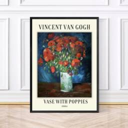 Van Gogh Vase With Poppies Wall Art Print, Prints, Exhibition Museum Poster, Framed Prints - thumbnail 2