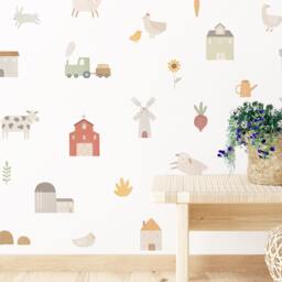 Farm Animal Wall Decals - Removable, Reusable Stickers Farmhouse Nursery Decor, Kids Room Art, Baby Decor