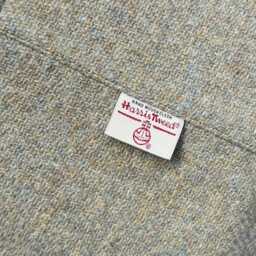 Harris Tweed Duck Egg Footstool With Steel Hairpin Legs - thumbnail 2
