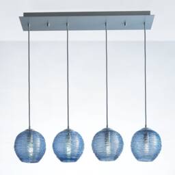 Handblown Glass Linear Chandelier Modern Dining Room Lighting - thumbnail 2