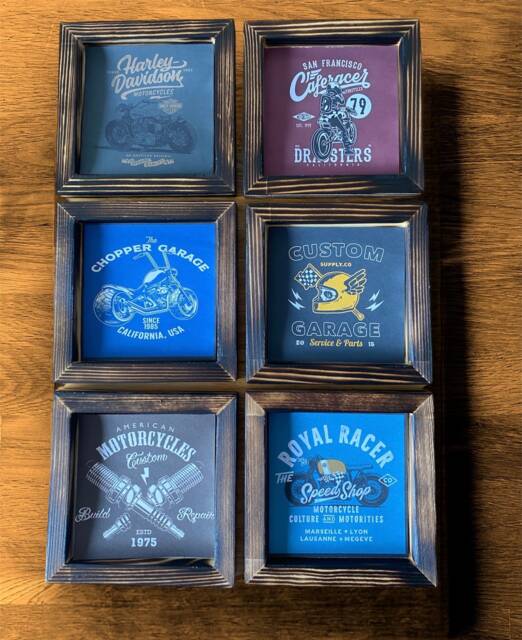 Man Cave Motorcycle Mini Pictures Biker Wall Decor Small Rustic Motorbike Art For Him Fathers Day Gifts Garage Hangings - image 1