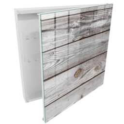 Wooden Texture Wall Mounted Key Cabinet, Gray Box For Home, Rustic Textures, Lovers Of Nature & Cozy Interiors - thumbnail 2