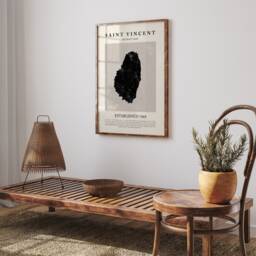 Abstract Saint Vincent Map Vintage Wall Art Print Picasso & Matisse Inspired Travel Poster - thumbnail 3