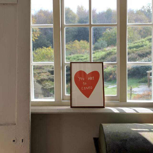 You Are So Loved Unframed Print - Cute Prints Hand Drawn Art Love Posters Bedroom Heart Gifts For One - image 1