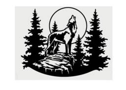 Wolf Howling Car Van Bonnet Vinyl Side Sticker Wall Art Hood Graphic Window Door Sign Motorhome Campervan Decal