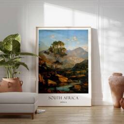 South Africa Poster, African Wildlife Decor, Table Mountain Wall Art, Safari Poster Print, Cape Town Travel - thumbnail 2