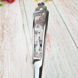Mother Of Pearl Bird Crane Letter Opener Envelope Metal Cutter Desk Accessories - thumbnail 3