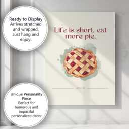Rustic Apple Pie Watercolour Kitchen Quote Canvas Wall Art Print Decor Picture Ready To Hang - thumbnail 3
