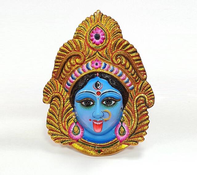 Large Rare Goddess Kali Maa/Mata - Durga Wall Hanging Face With Nose Ring - image 1