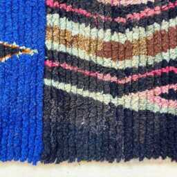 Colorful Beni Ourain Moroccan Rug, Abstract Wool Checkered Handmade - thumbnail 4