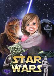 Kids Bedroom Caricature - A Custom Cartoon Portrait Of Them With Their Favourite Characters Kids Bedroom Door Sign, Or Wall Art - thumbnail 1