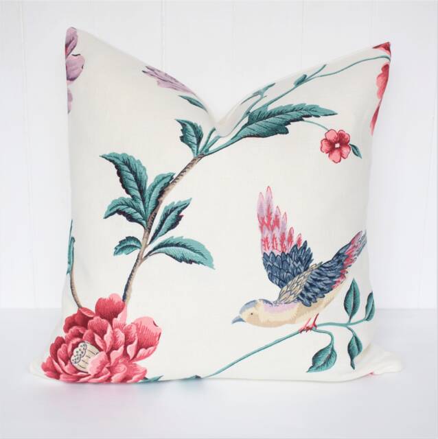 Laura Ashley Elveden Cranberry Bird Cushion Handmade Throw Pillow - image 1