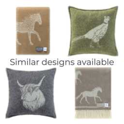 Black Horse Cushion Cover - Pure Wool Reversible Pillowcase 45 X 45cm/ 18 18 - thumbnail 4