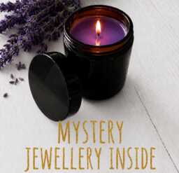 Mystery Surprise Jewellery Candle - With Hidden Valuable Jewellery Inside Luxury Gift Lavender & Vanilla