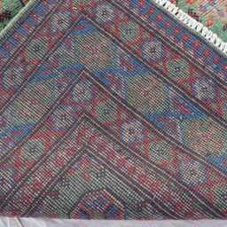 4'10x6'4 Ft Lime Green Afghan Rug, Hand Knotted Wool Soft Plush Natural Veg Dyes Turkmen Tribal Bukhara Oriental Bedroom Rug - thumbnail 4