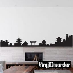 Japanese Symbol Skyline Wall Decal - Fabric Vinyl Removable & Reusable Japanesesymboluscolor009Et