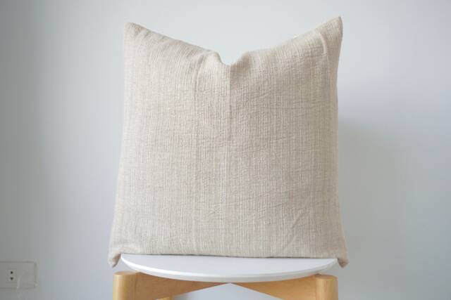 Cream Striped Pillow Cover - image 1