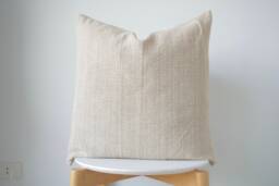Cream Striped Pillow Cover - thumbnail 1