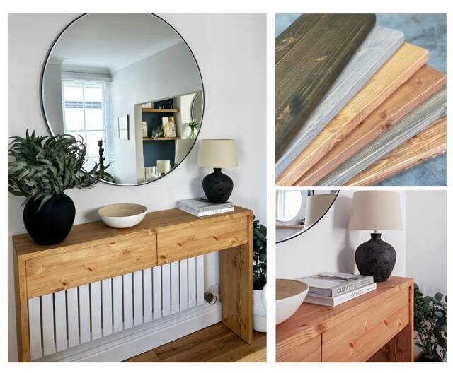 Santi // Scandinavian Entryway Console Table/Radiator Cover With False Drawers - image 1