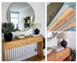 Santi // Scandinavian Entryway Console Table/Radiator Cover With False Drawers - thumbnail 1