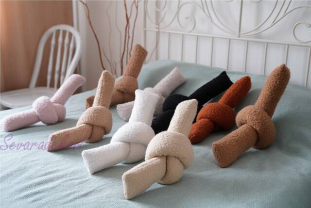 Teddy Boucle Knot Pillow - Long Throw Love - image 1