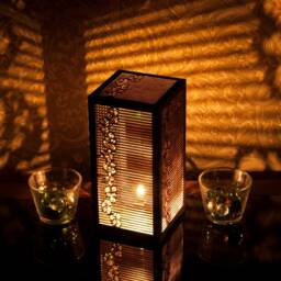 Purple Night Light Accent Lamp Decorative Wooden For Meditation Relaxation Comfort - thumbnail 2