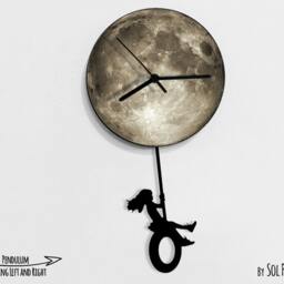 Girl Swinging On Tire - Pendulum Wall Clock - thumbnail 3