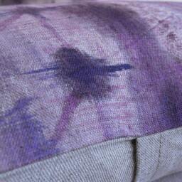 Purple Violet Mauve Beige Decorative Lumbar Pillow Cover 12x18 Inch Natural Linen One Of A Kind - thumbnail 2