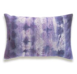 Purple Violet Mauve Beige Decorative Lumbar Pillow Cover 12x18 Inch Natural Linen One Of A Kind - thumbnail 1