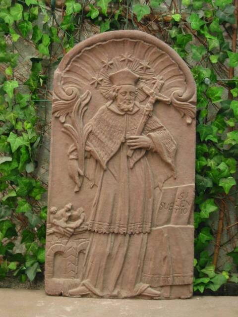 Saint Nepomuk Relief Mural Art Sandstone Antique Look W 16