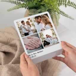 Personalised Album Metal Photo Stand, Custom Freestanding Picture Frame, Romantic Sentimental Keepsake, Glossy Aluminium Desk Print - thumbnail 2