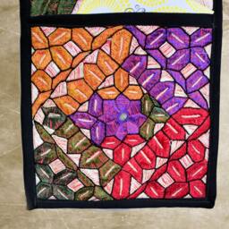 Hand Embroidered Motifs Wall Hanging, Beautiful Silk Embroidery, Wall Decoration, Wall Art, Mail Organizer, Mail Holder, Wall Hangings, Sindhi Art - thumbnail 2