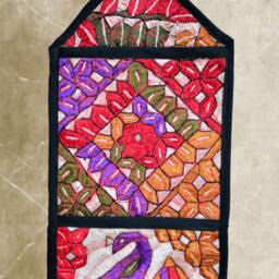 Hand Embroidered Motifs Wall Hanging, Beautiful Silk Embroidery, Wall Decoration, Wall Art, Mail Organizer, Mail Holder, Wall Hangings, Sindhi Art - thumbnail 3