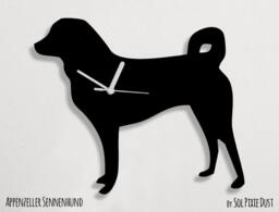 Appenzeller Sennenhund Dog - Wall Clock Silhouette - thumbnail 1