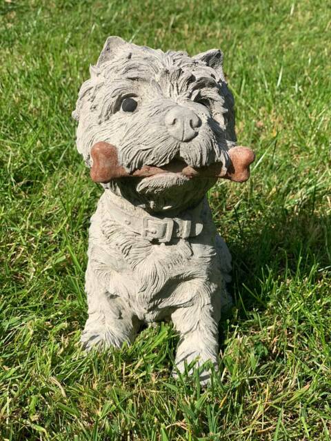 Stone/Concrete Westie West Highland Terrier Dog Statue Garden Ornament