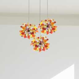 Warm Floral Resin Multi Pendant Light Kitchen Island Dining Room Bronze Chandelier - thumbnail 4