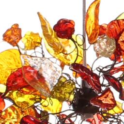 Warm Floral Resin Multi Pendant Light Kitchen Island Dining Room Bronze Chandelier - thumbnail 2